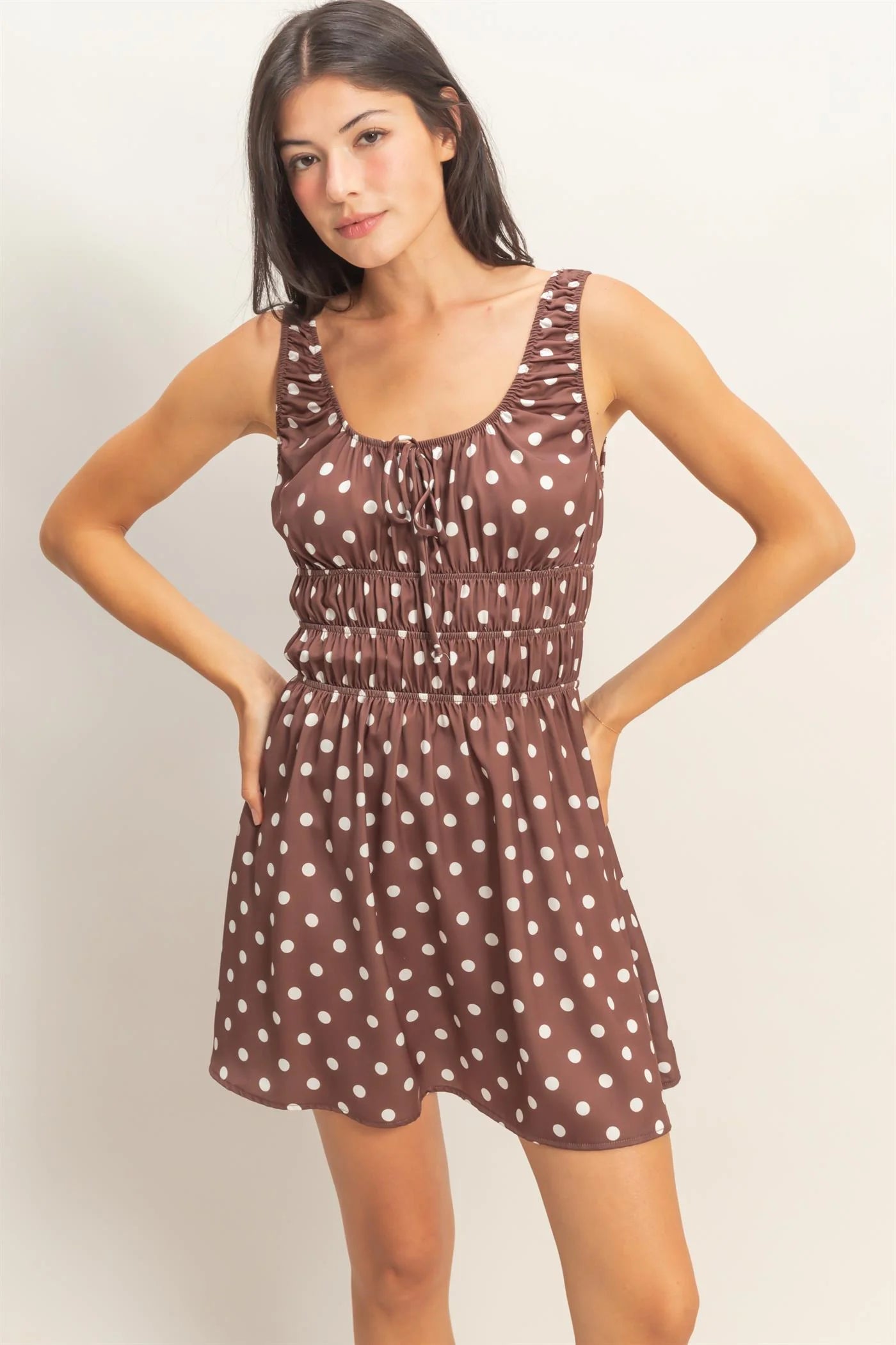Chocolate Dot Dress - Uforia Muse 