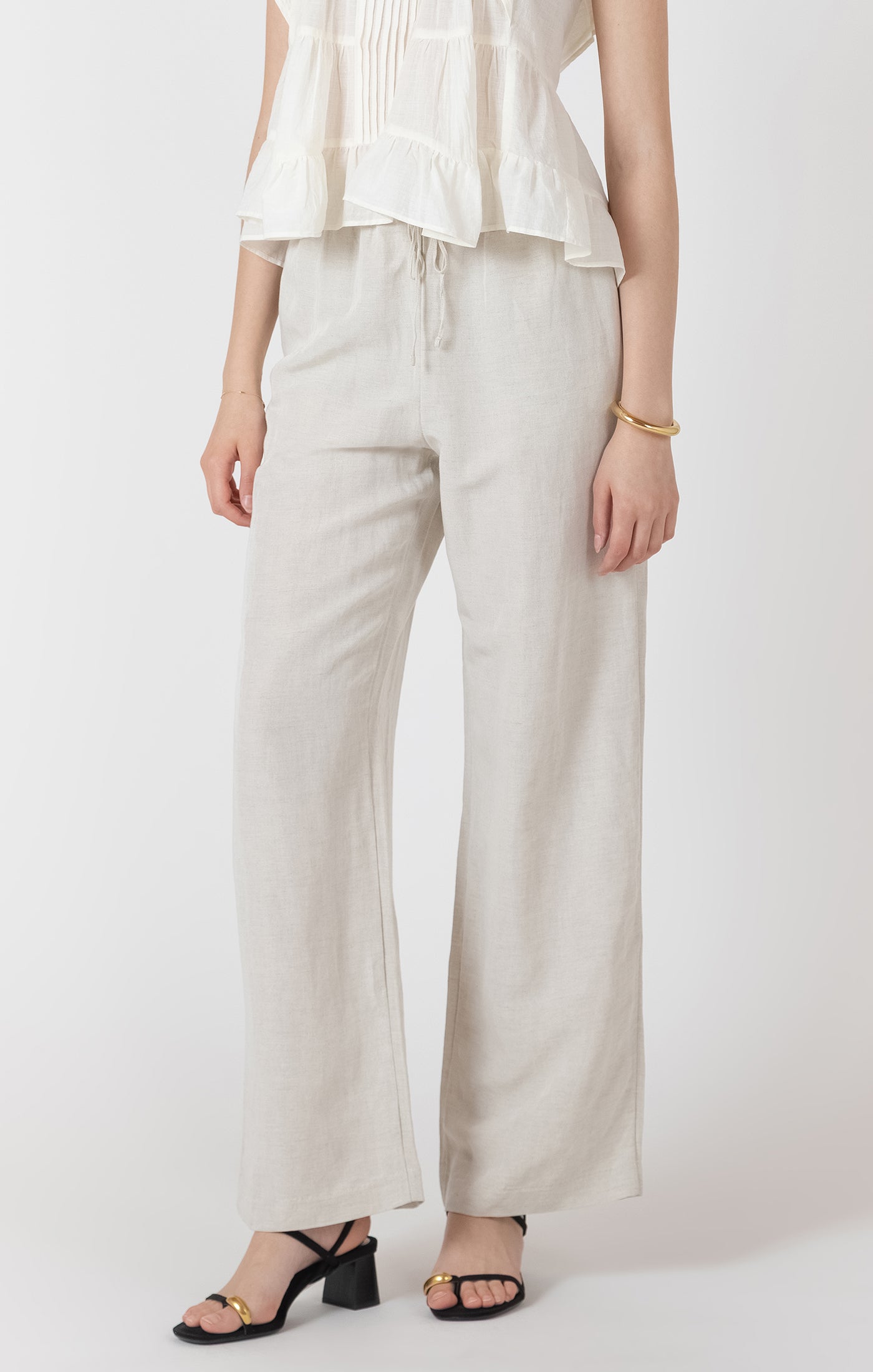 Natural Linen Pants - Dex - Uforia Muse 