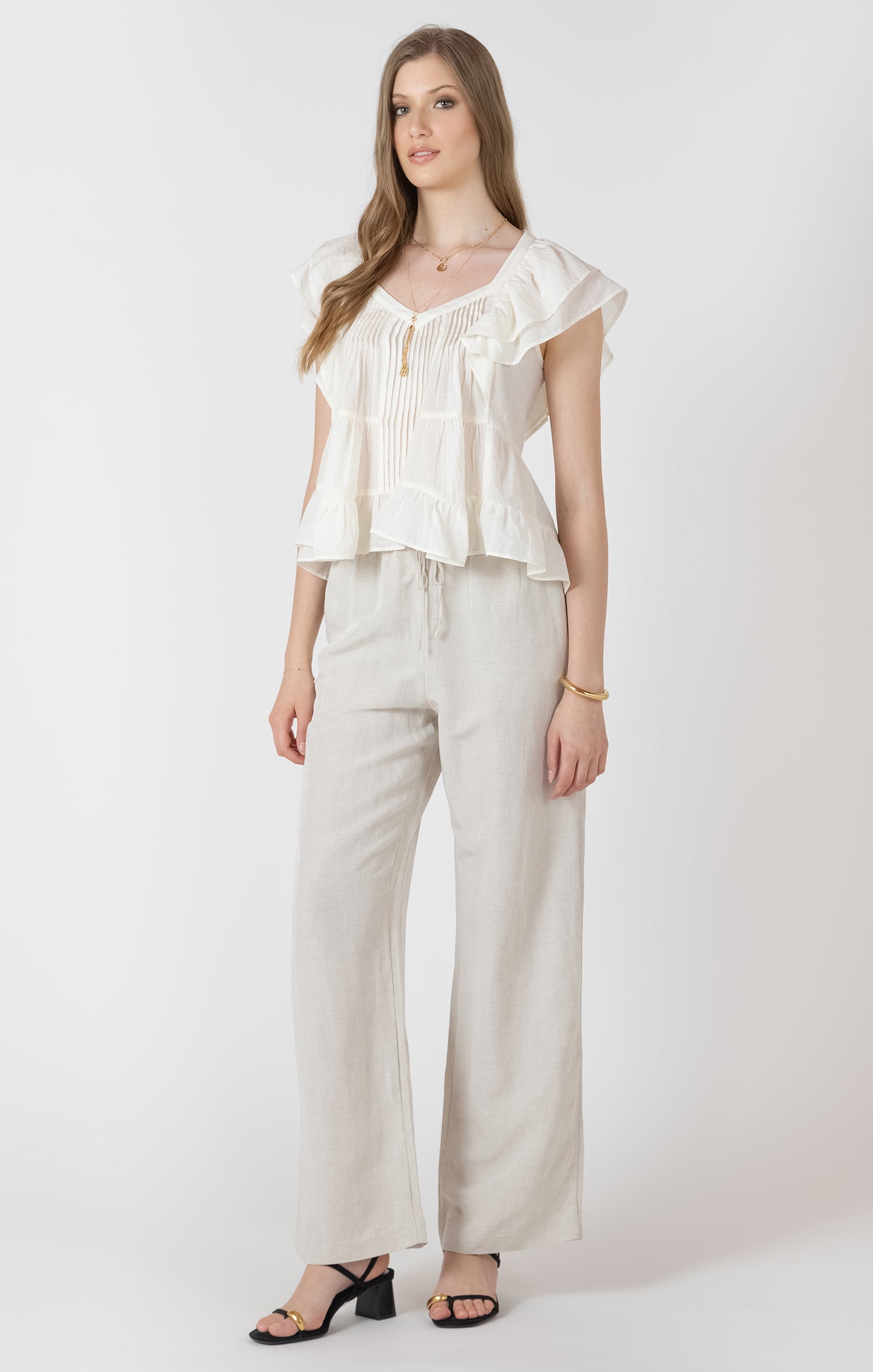 Natural Linen Pants - Dex - Uforia Muse 
