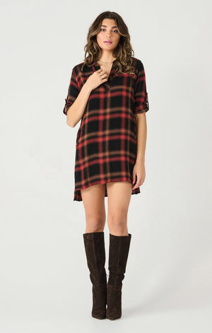 Golden Plaid Tunic Dress- Dex