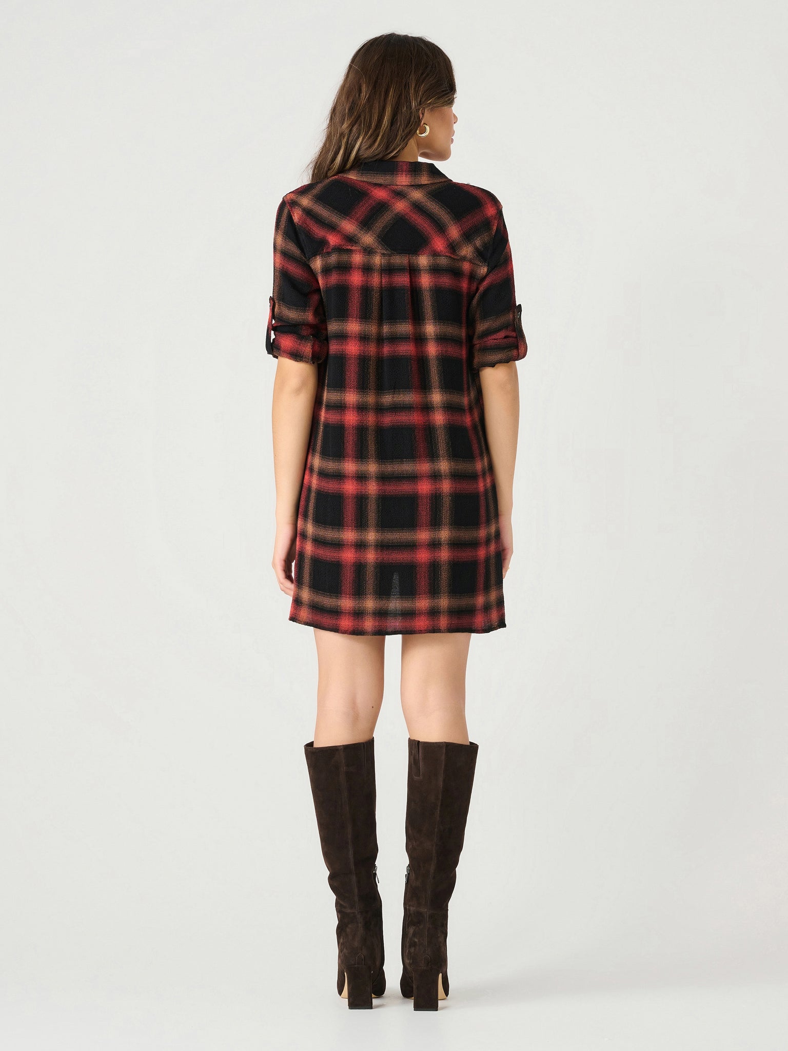 Golden Plaid Tunic Dress- Dex