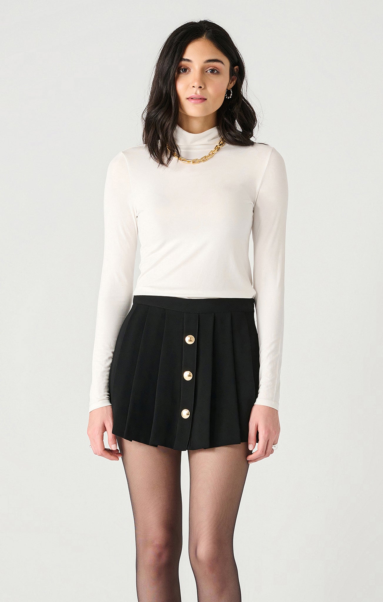 Button Pleated Skort- Dex