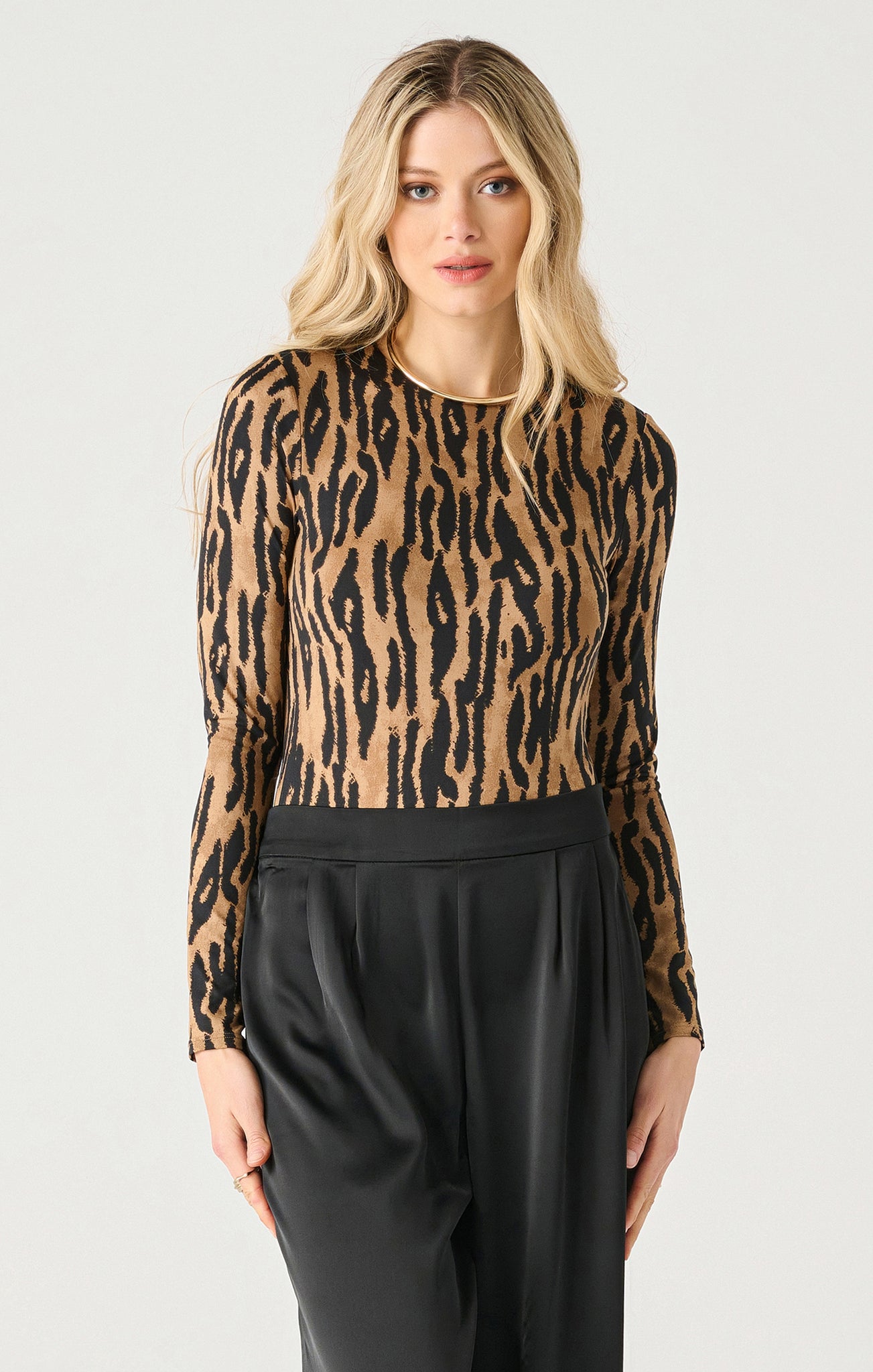 Animal Print Bodysuit- Black Tape