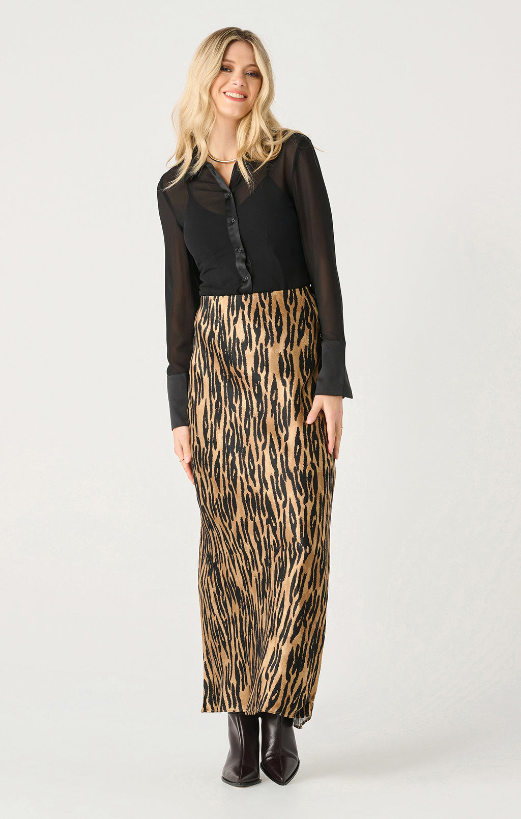 Animal Print Skirt- Black Tape