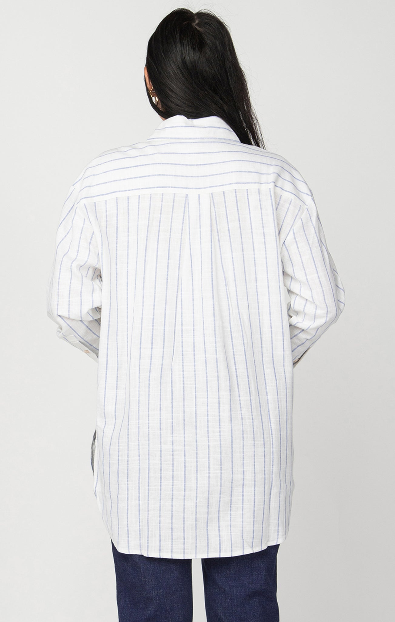 Blue Striped BF Shirt- Black Tape