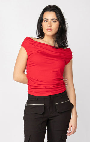 Cherry Draped Top- Dex