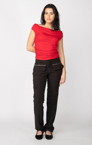 Cherry Draped Top- Dex