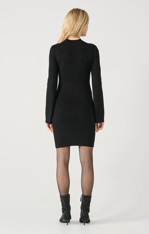 Mockneck Mini Dress- Black Tape