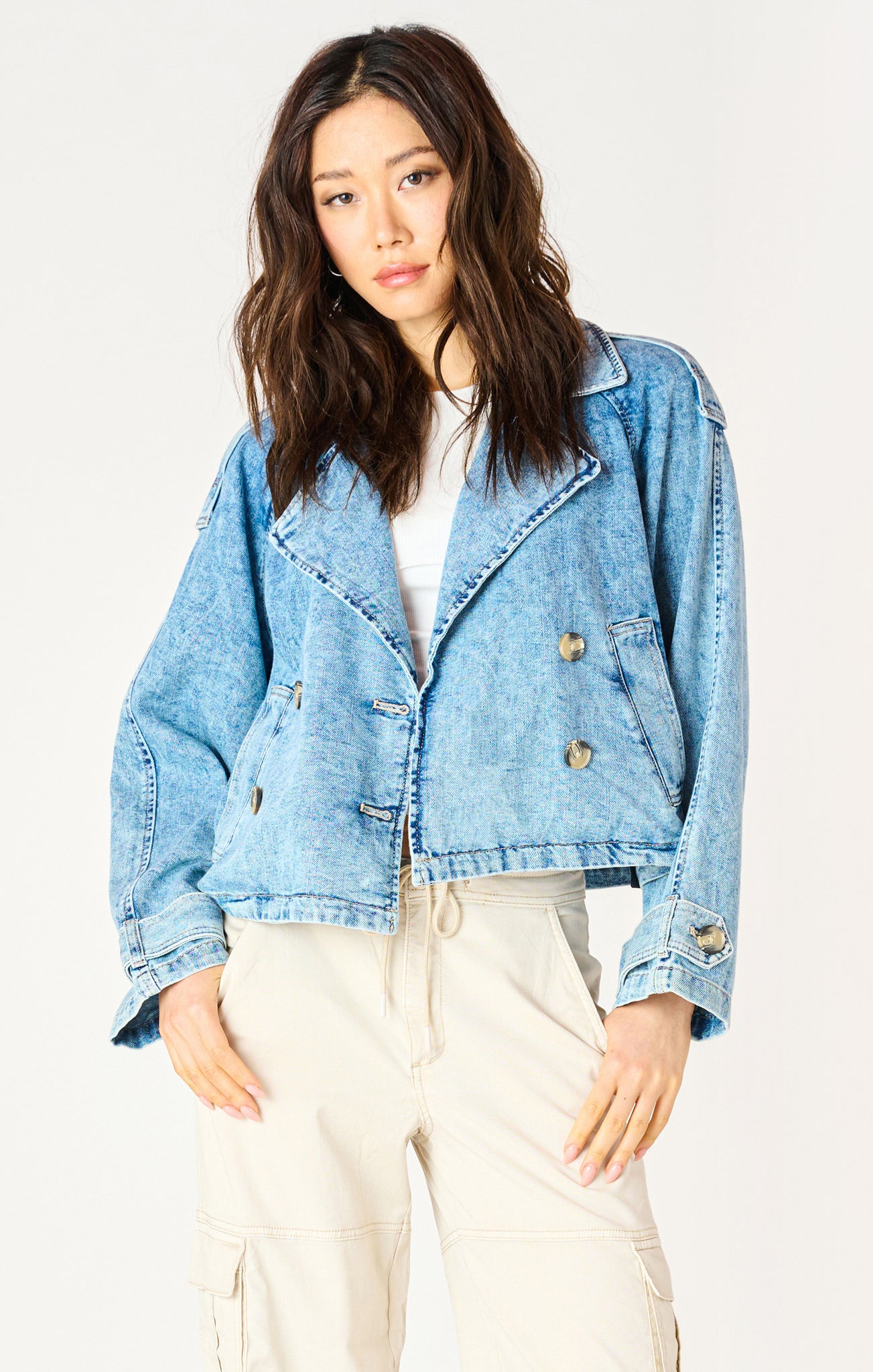 Denim Crop Trench - Dex