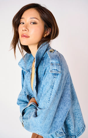 Denim Crop Trench - Dex