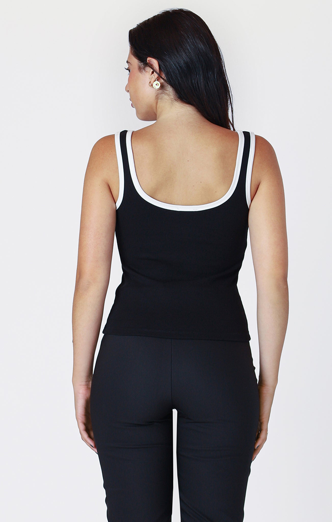 Contrast Tank Top- Black Tape