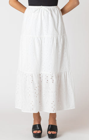 Embroidered Eyelet Maxi Skirt -Room 34