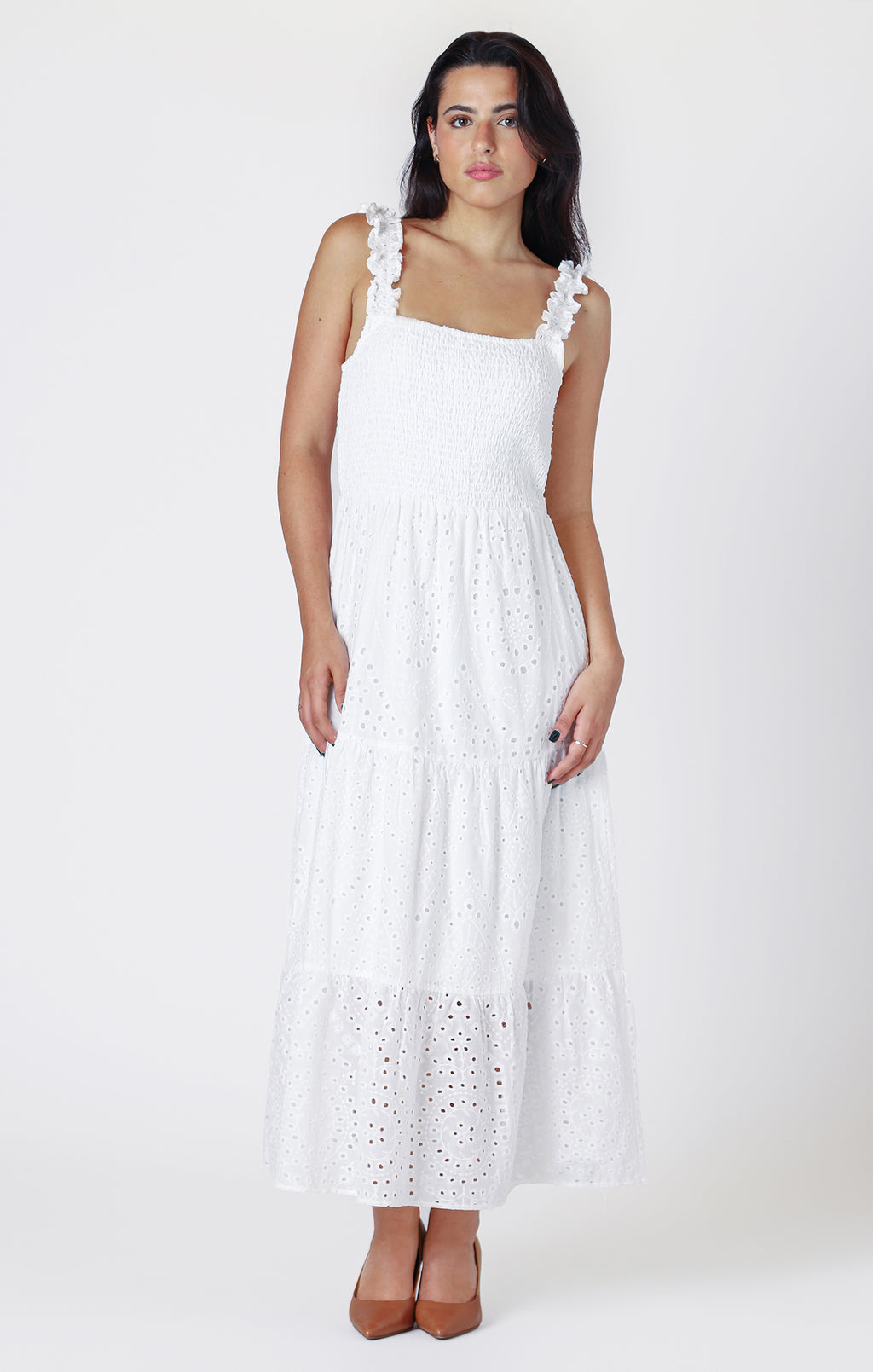 Embroidered Eyelet Maxi Dress -Room 34