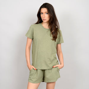 Olivianna Crewneck Tee-Moss- Rd Style