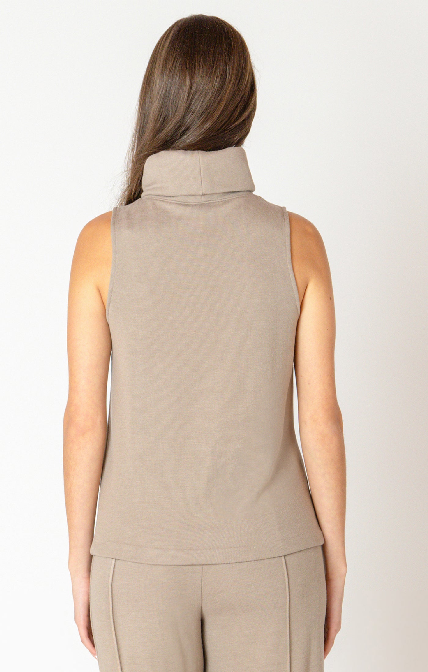 Rolled Neck Top- Black Tape