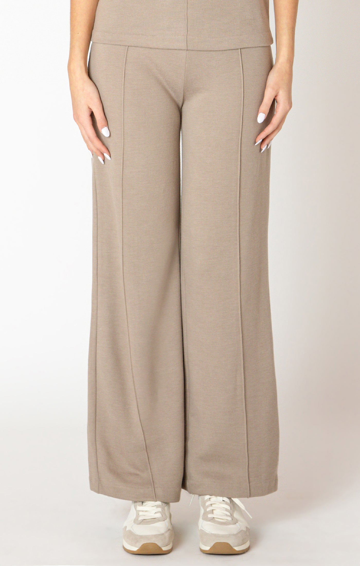 Taupe Pull OnPant- Black Tape