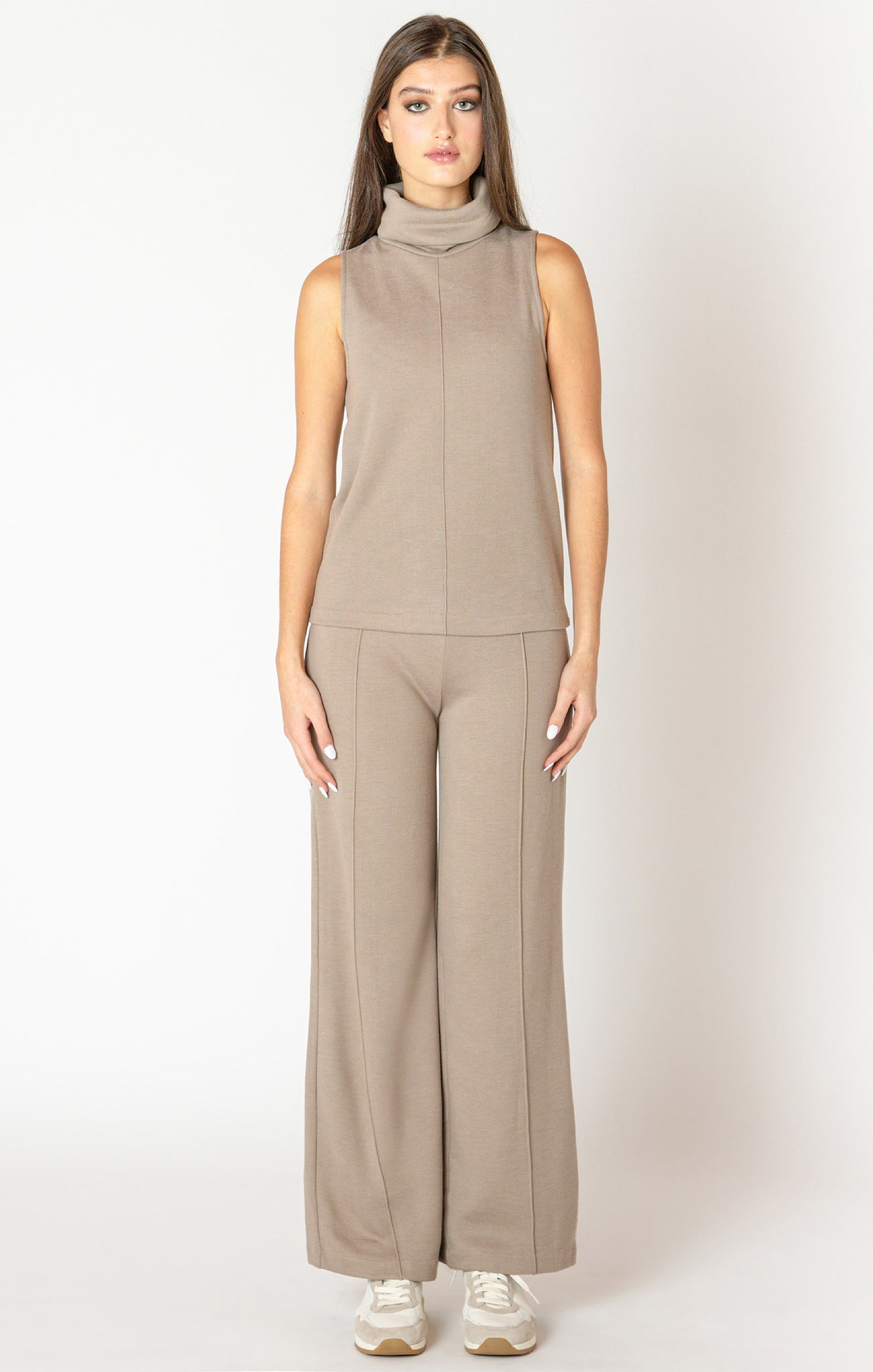 Taupe Pull OnPant- Black Tape