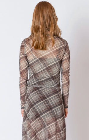 Neutral Plaid Top- Dex