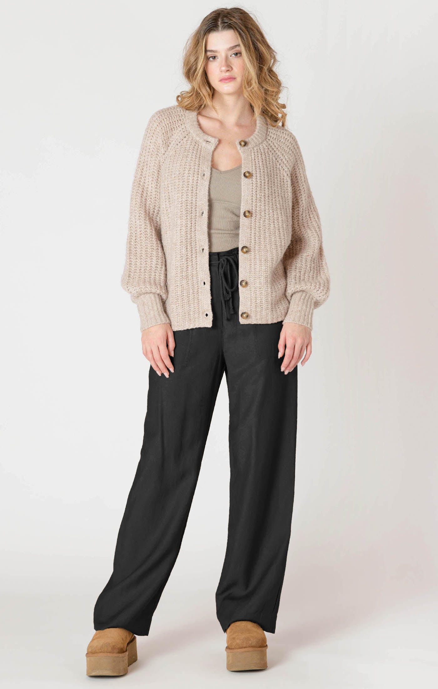 Oat Melange Cardigan-Dex