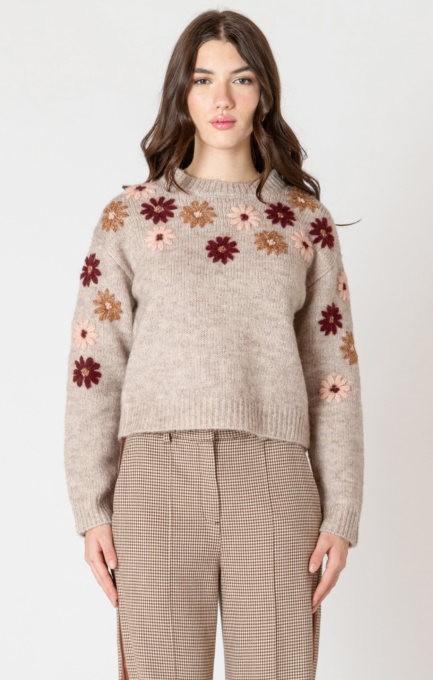 Fall Flowers Knit Sweater-Black Tape