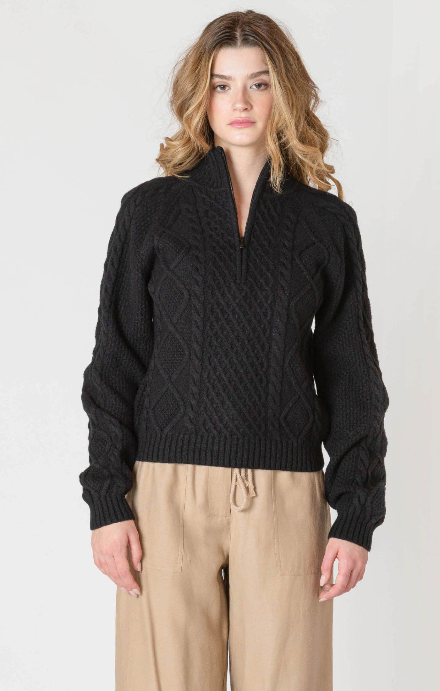 Half Zip Cable Sweater- Room 34