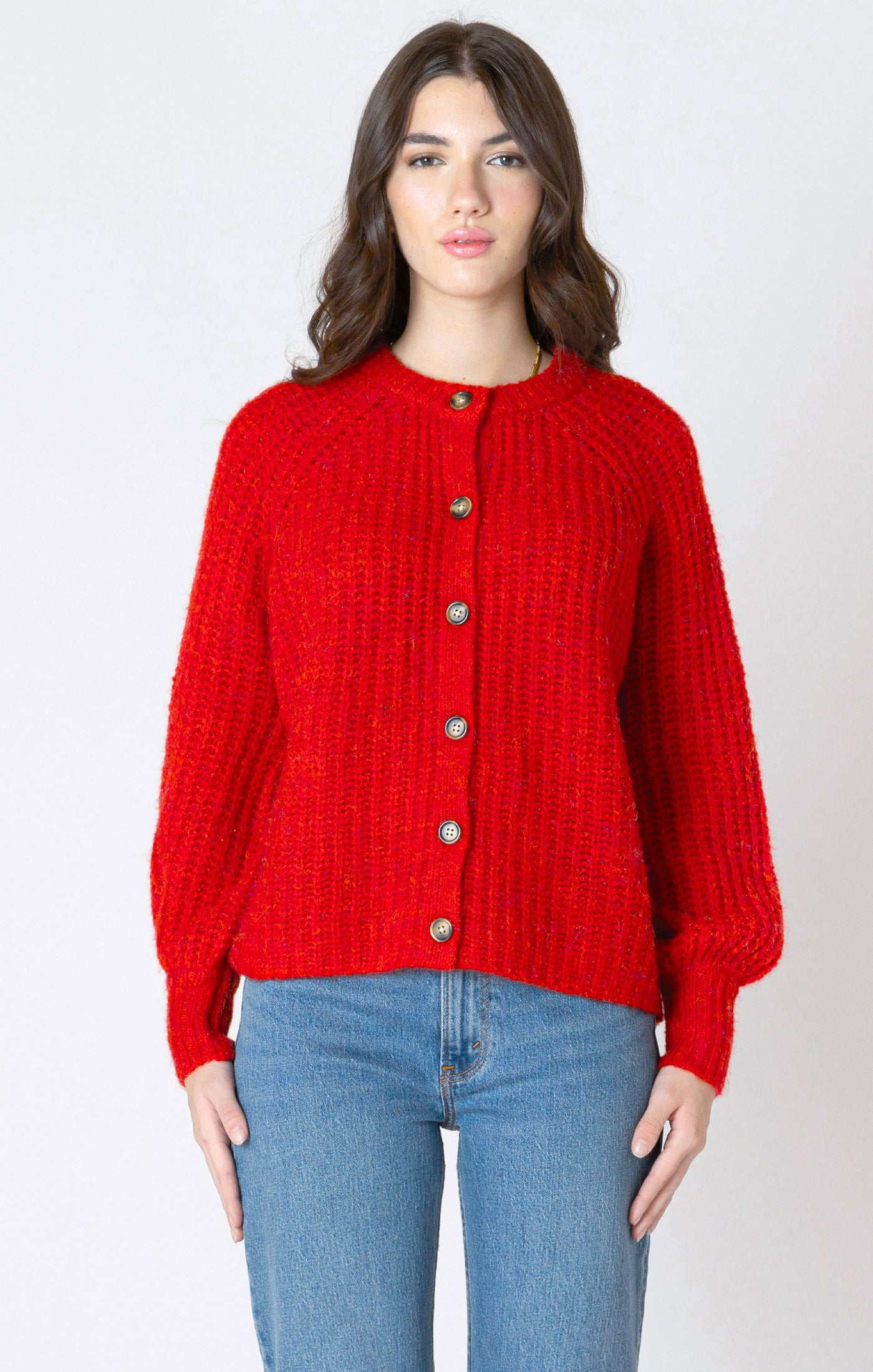 Red Melange Cardigan-Dex