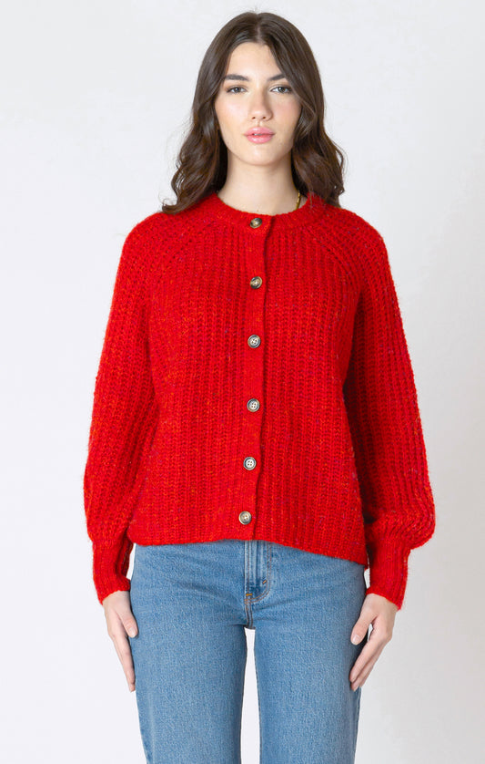 Red Melange Cardigan-Dex