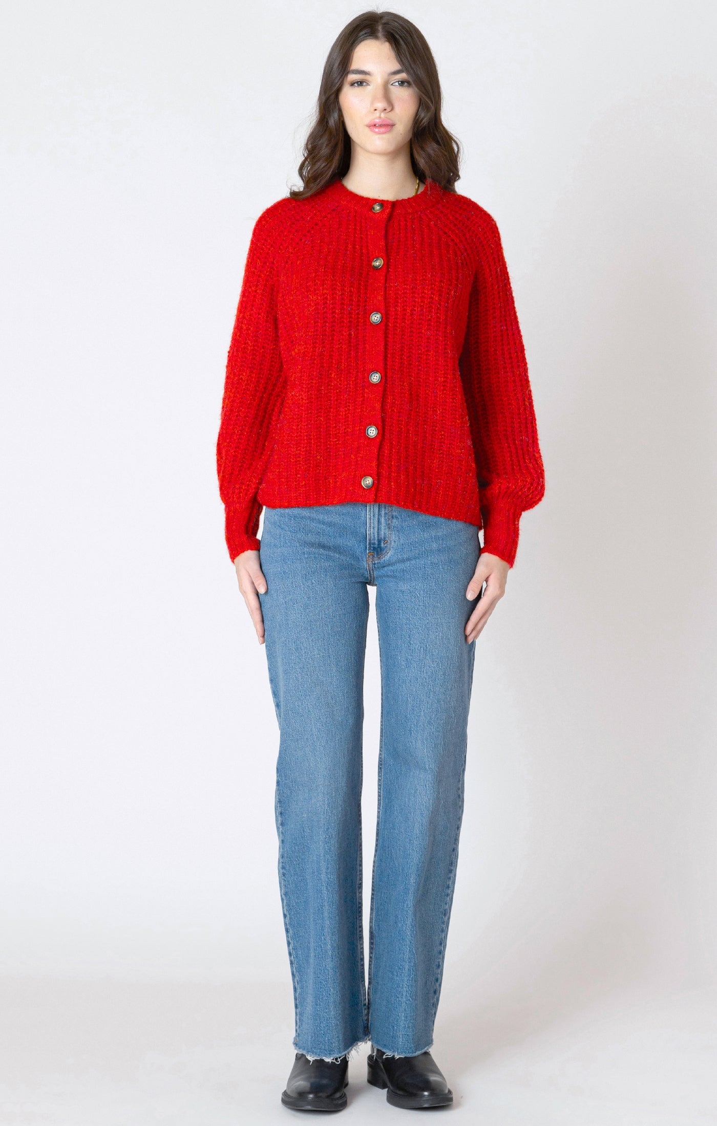 Red Melange Cardigan-Dex