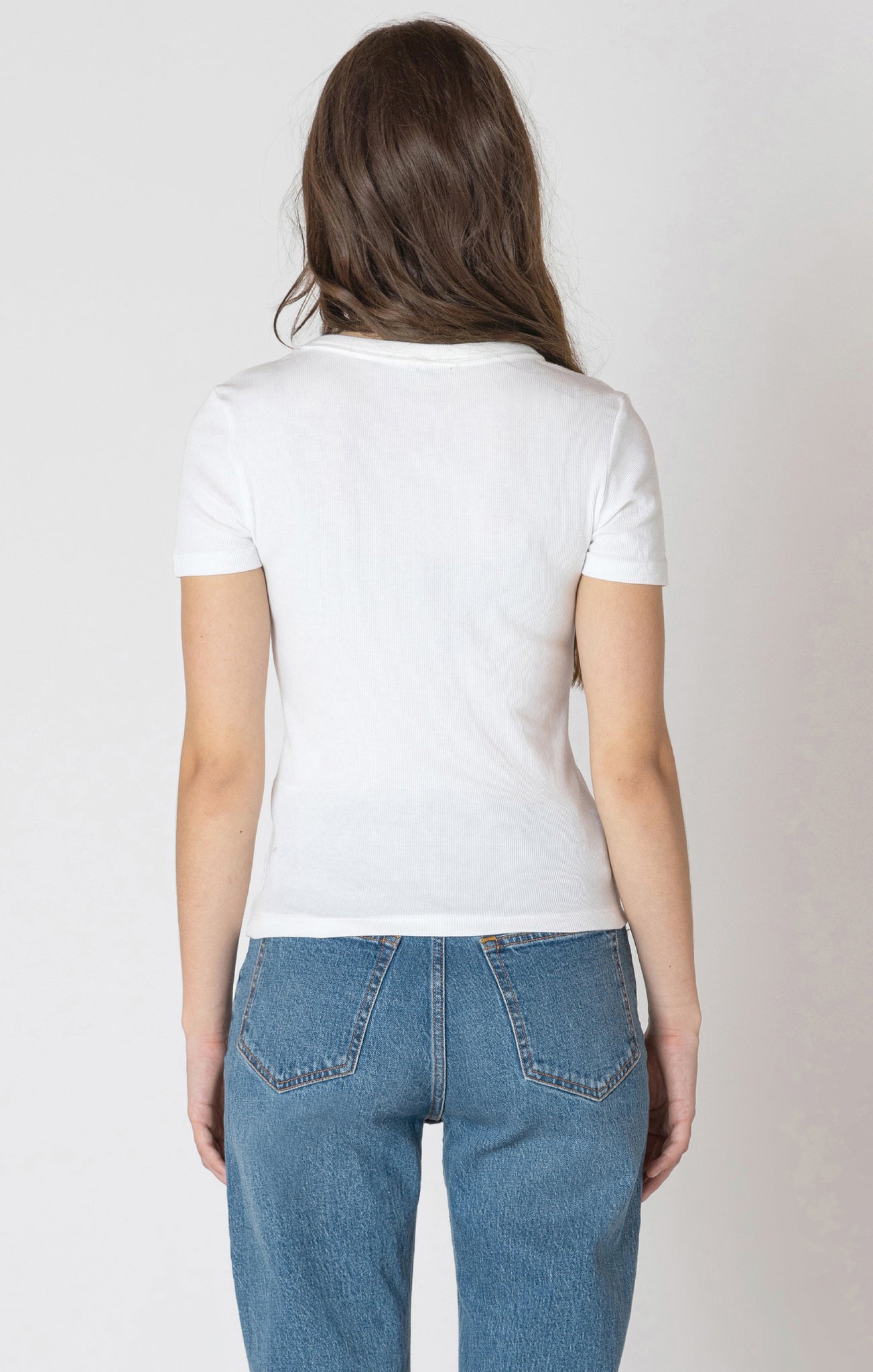 Basic Rib Tee-Almond- Dex