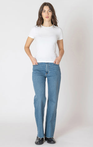 Basic Rib Tee-Almond- Dex