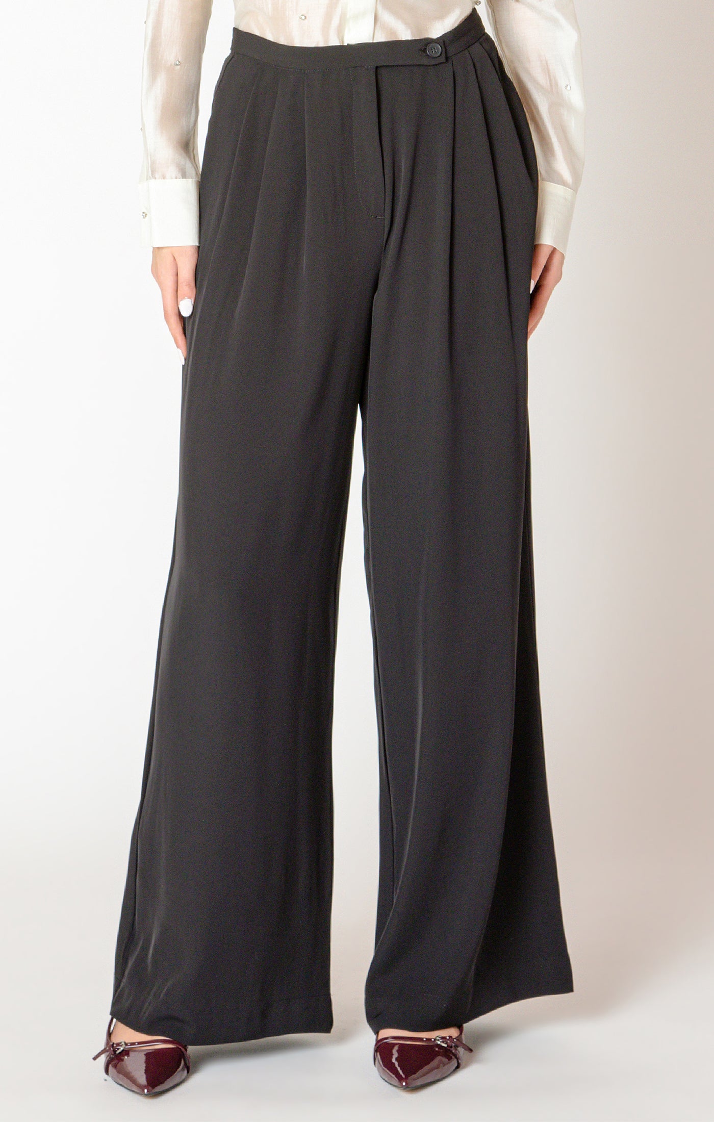Flowy Trouser Pant- Black Tape