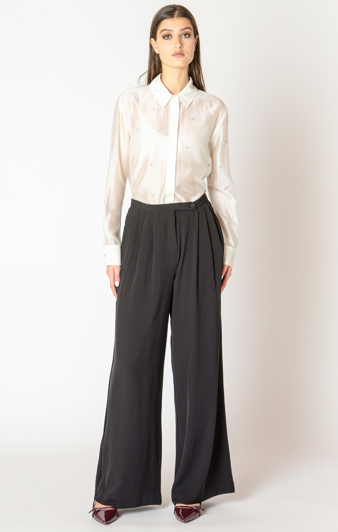 Flowy Trouser Pant- Black Tape