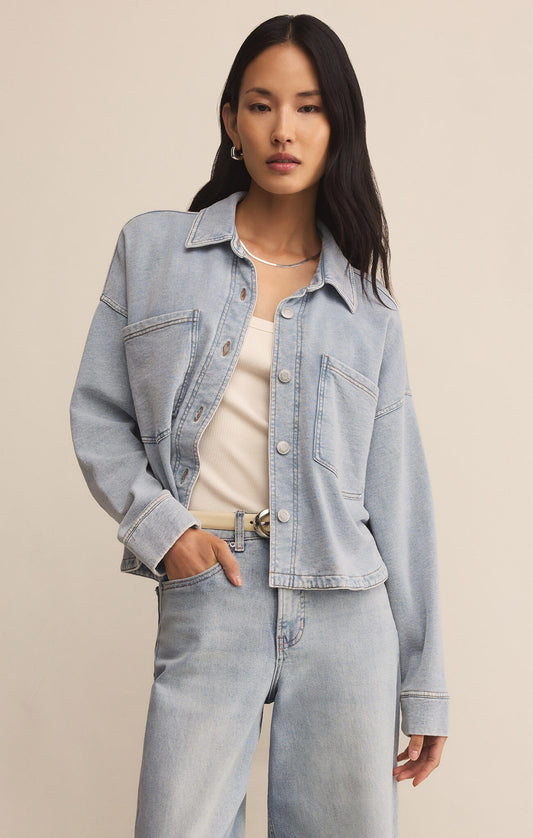 All Day Crop Knit Denim Jacket- Z Supply