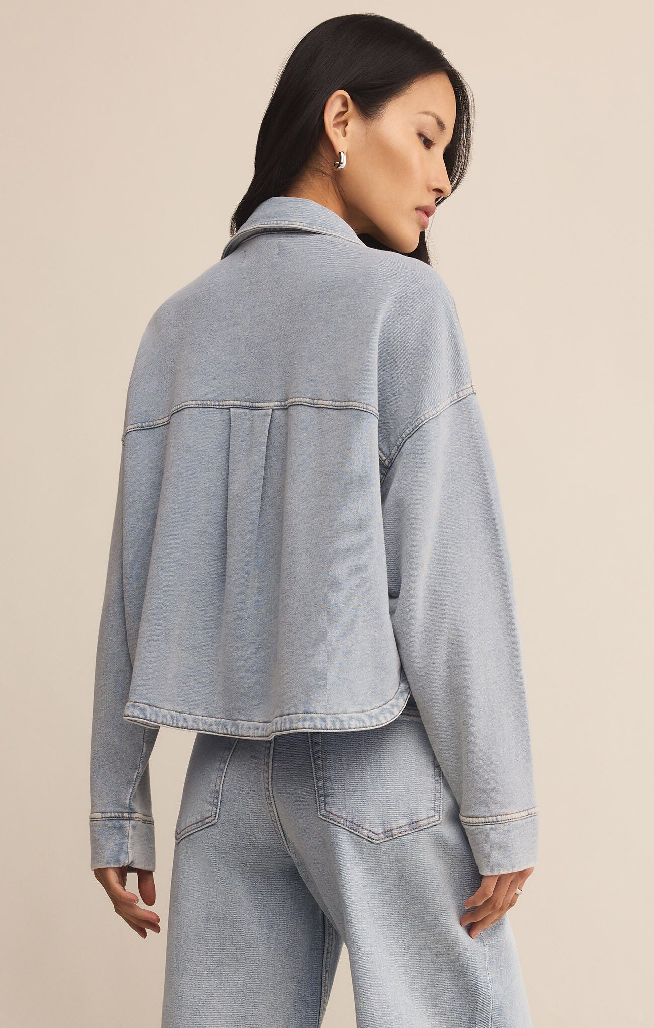 All Day Crop Knit Denim Jacket- Z Supply