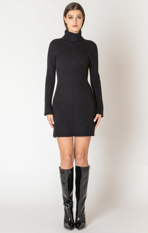 Essential Turtleneck Dress- Black Tape