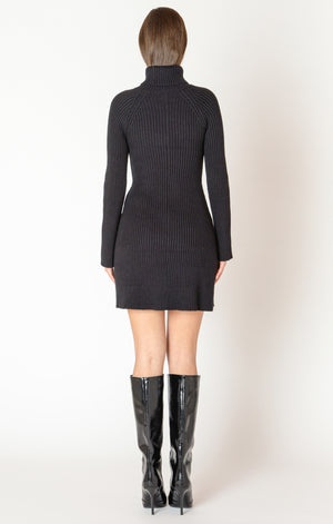 Essential Turtleneck Dress- Black Tape