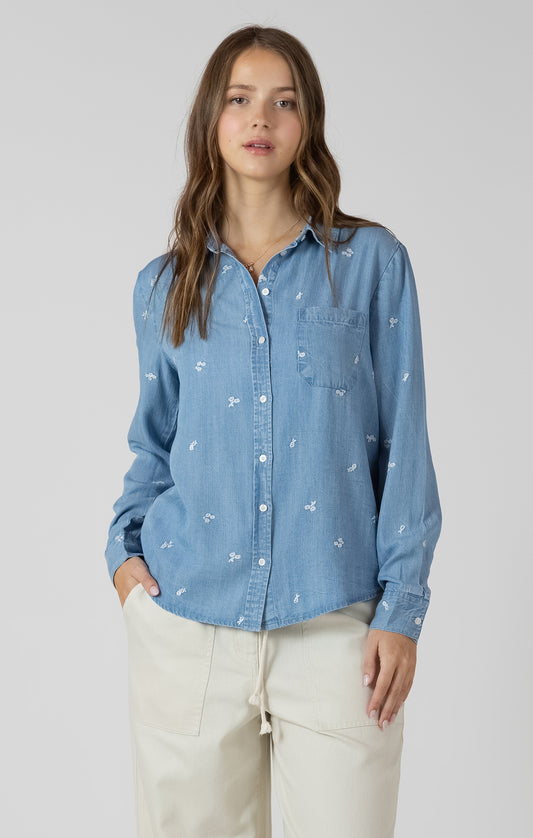 Andrea Flower Tencel Shirt-Dex