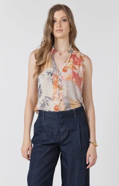 Flower Patch Blouse- Black Tape - Uforia Muse 
