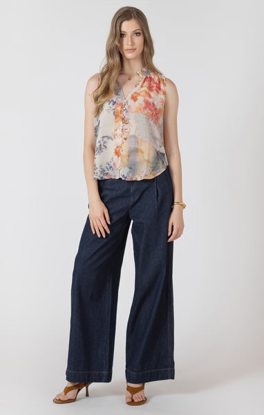 Flower Patch Blouse- Black Tape - Uforia Muse 