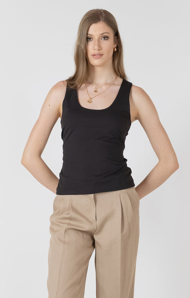 Scoop Tank-Black Tape - Uforia Muse 