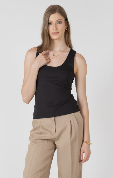 Scoop Tank-Black Tape - Uforia Muse 
