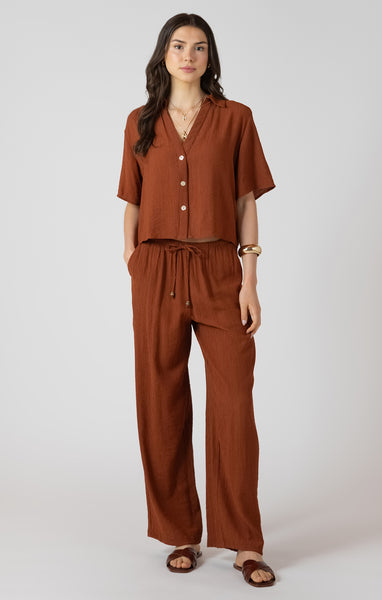 Burnt Sienna Wide Leg Pant- Dex - Uforia Muse 