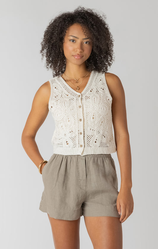 Embellished Button Vest- Room 34 - Uforia Muse 