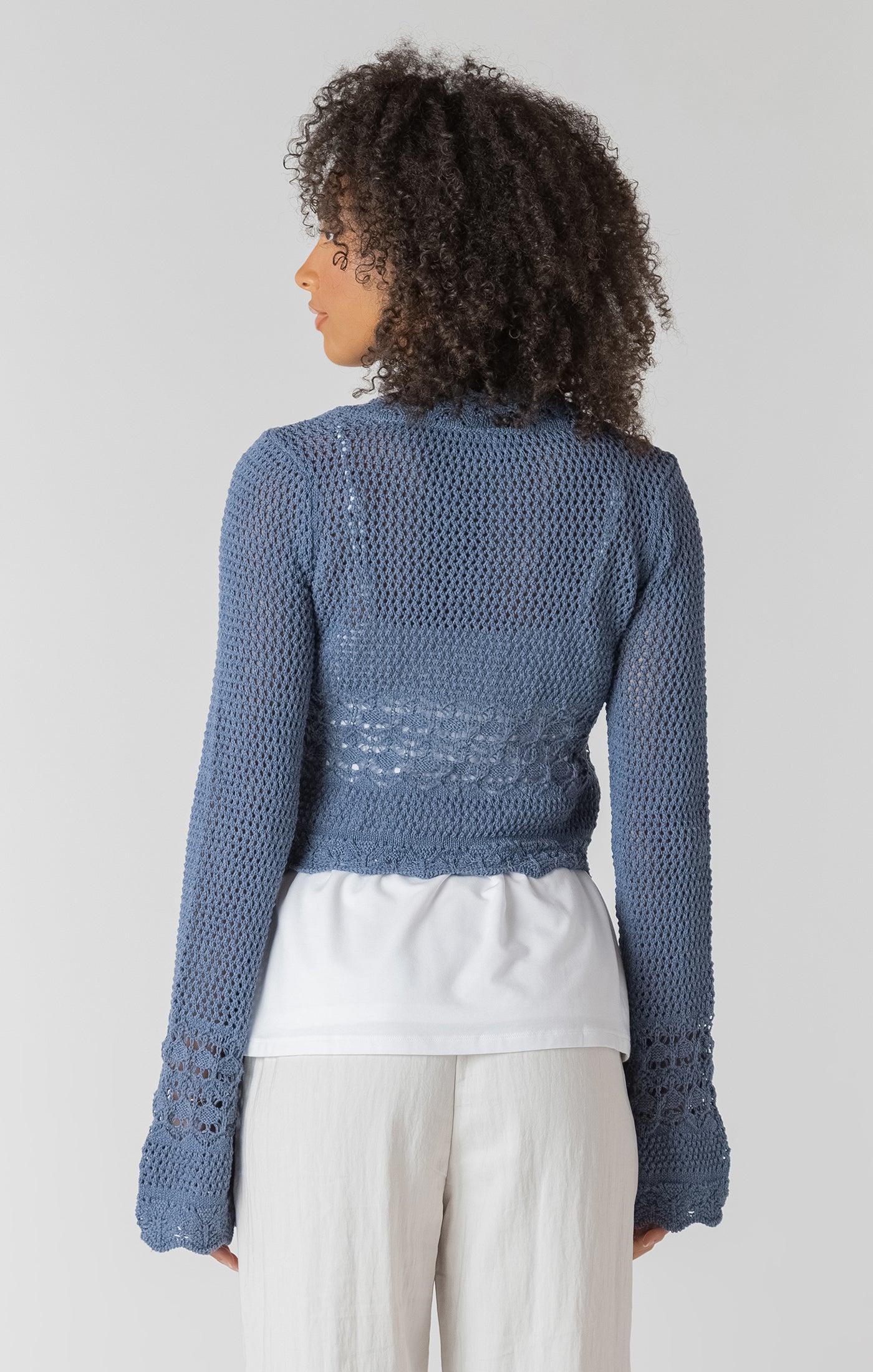 Kimberly Crochet Cardi-Blue or Cream- Room 34 - Uforia Muse 
