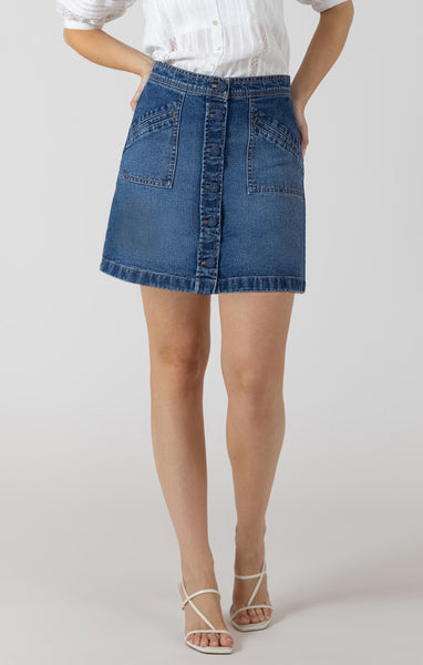 Bexter Denim Skirt- Dex - Uforia Muse 