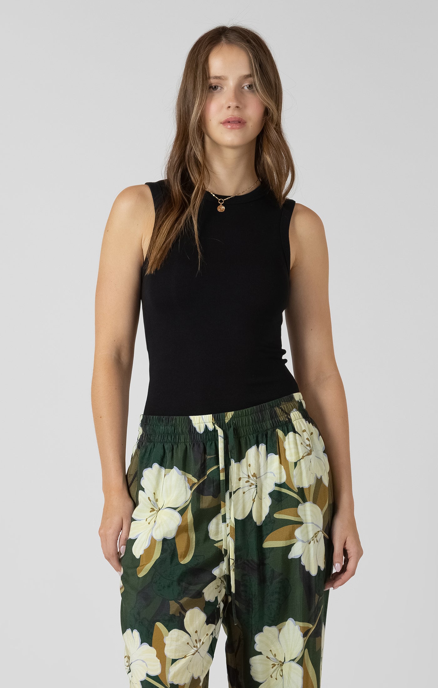 Basics Ribbed Tank-Black-Dex - Uforia Muse 