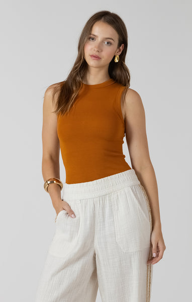 Basics Ribbed Tank-Copper-Dex - Uforia Muse 