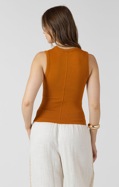 Basics Ribbed Tank-Copper-Dex - Uforia Muse 