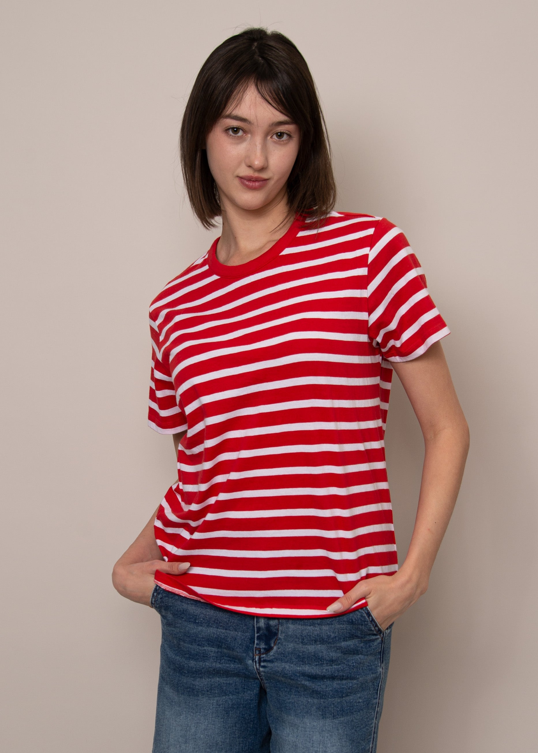 Basic Crew- Cherry Stripe-Rd Style - Uforia Muse 