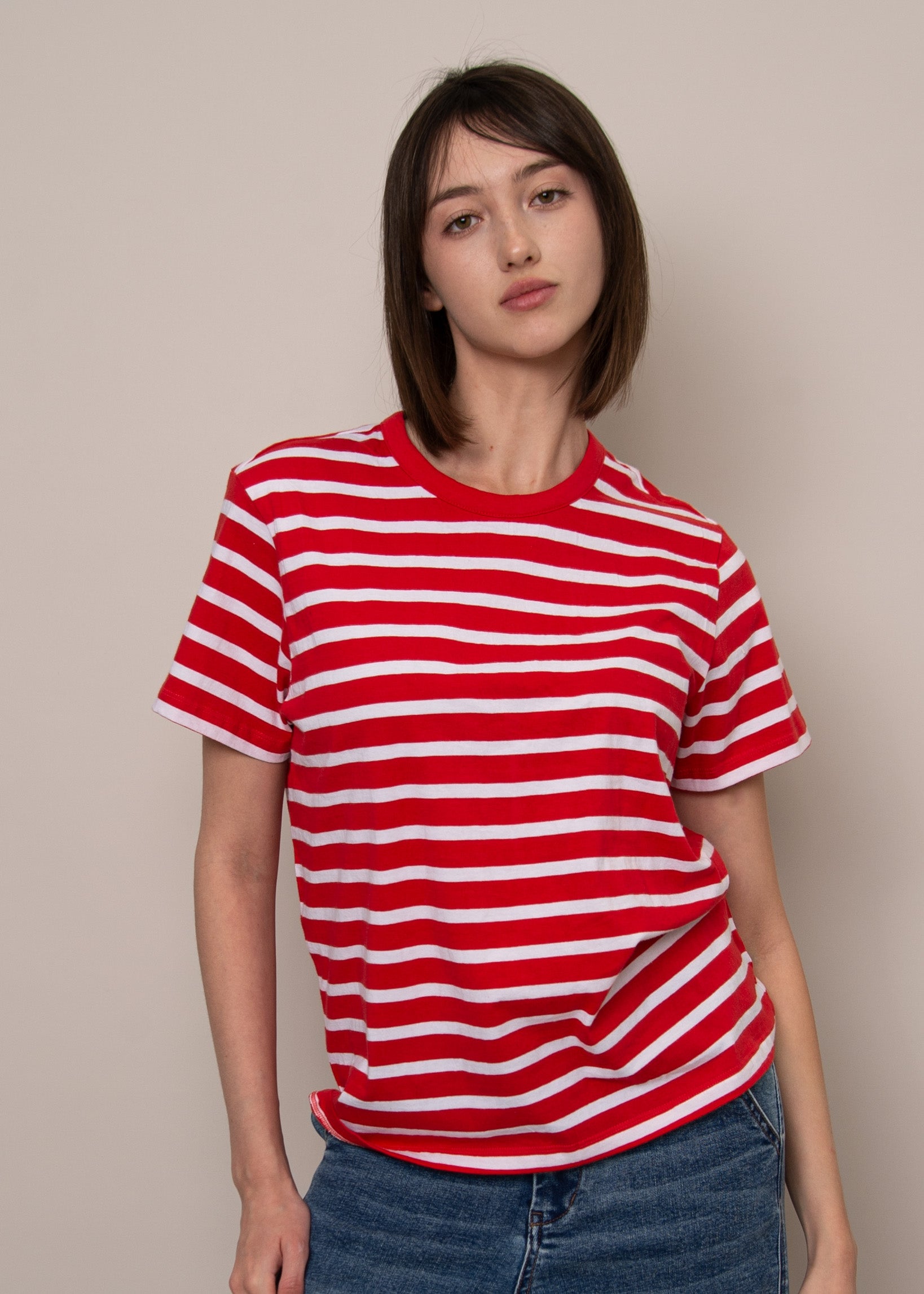Basic Crew- Cherry Stripe-Rd Style - Uforia Muse 
